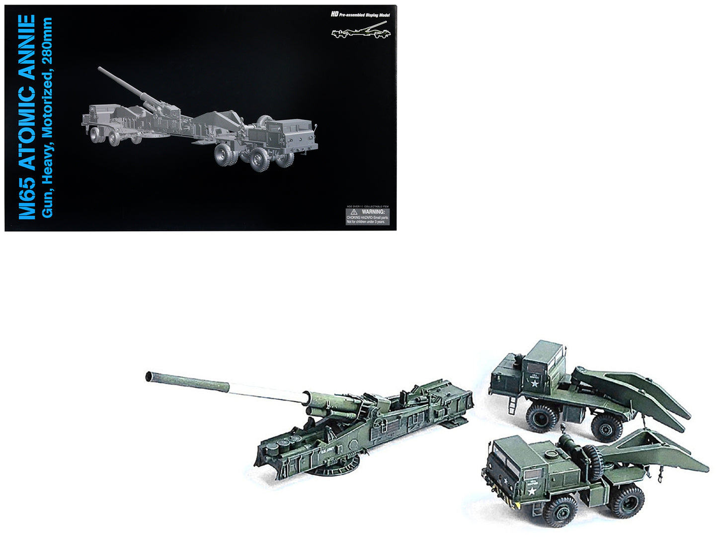 United States M65 Atomic Cannon "Atomic Annie" Artillery Olive Drab "Firing Mode" US Army "NEO Dragon Armor" Series 1/72 Plastic Model by Dragon Models-DiecastModeler.com