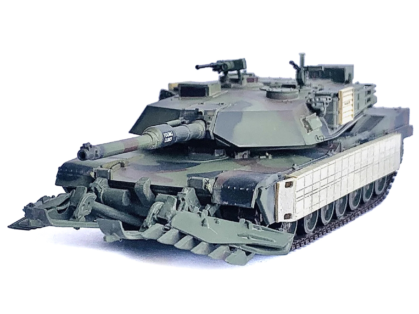 United States M1A1 AIM TUSK (Tank Urban Survival Kit) with Mine Plow (Travel Mode) "United States Marine Corps 8th Tank Battalion II MED Iraq" (2003) Green Camouflage "NEO Dragon Armor" Series 1/72 Plastic Model by Dragon Models-DiecastModeler.com