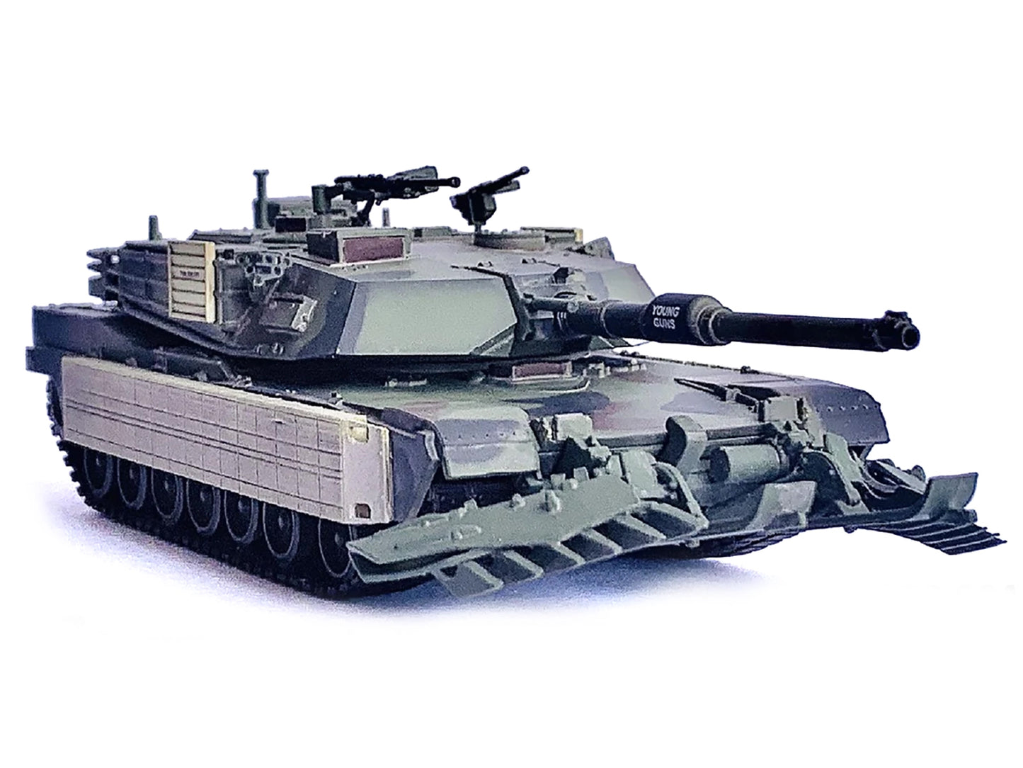 United States M1A1 AIM TUSK (Tank Urban Survival Kit) with Mine Plow (Travel Mode) "United States Marine Corps 8th Tank Battalion II MED Iraq" (2003) Green Camouflage "NEO Dragon Armor" Series 1/72 Plastic Model by Dragon Models