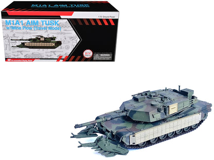 United States M1A1 AIM TUSK (Tank Urban Survival Kit) with Mine Plow (Travel Mode) "United States Marine Corps 8th Tank Battalion II MED Iraq" (2003) Green Camouflage "NEO Dragon Armor" Series 1/72 Plastic Model by Dragon Models-DiecastModeler.com