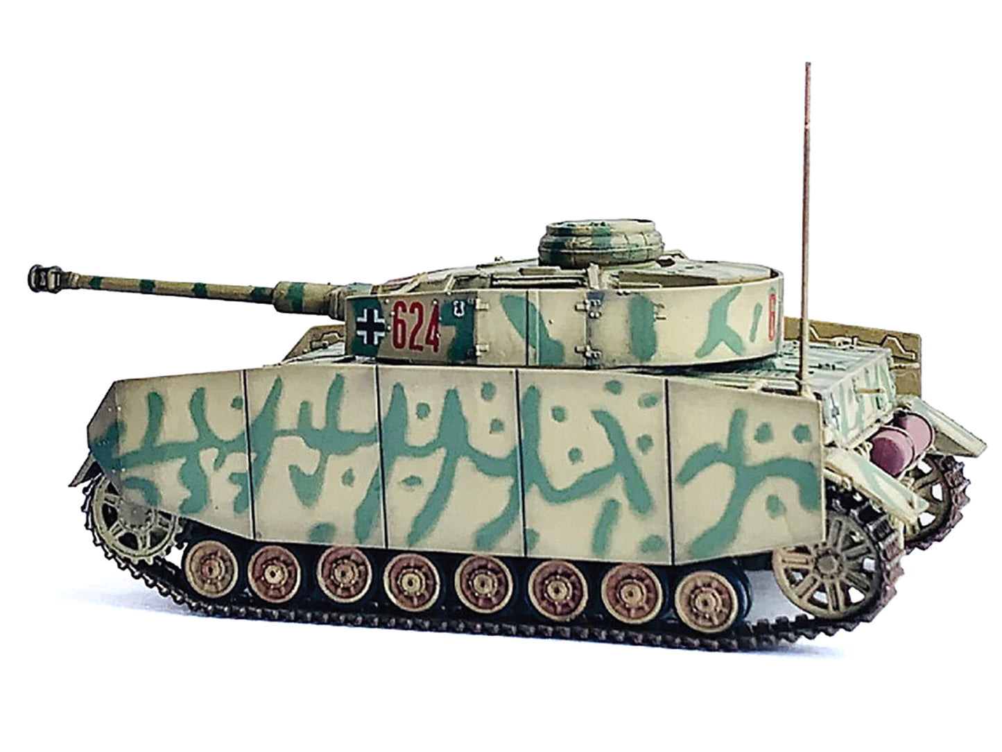 Germany Pz.Kpfw.IV Ausf.H with Schurzen Tank #624 "3.Pz.Div. Ukraine" (1943) "NEO Dragon Armor" Series 1/72 Plastic Model by Dragon Models-DiecastModeler.com