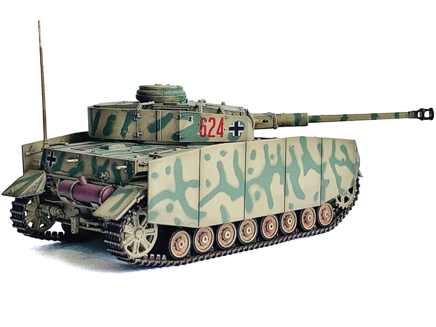 Germany Pz.Kpfw.IV Ausf.H with Schurzen Tank #624 "3.Pz.Div. Ukraine" (1943) "NEO Dragon Armor" Series 1/72 Plastic Model by Dragon Models-DiecastModeler.com