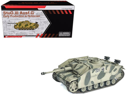 Germany StuG.III Ausf.G Early Production Tank with Schurzen #201 "StuG Brigade 242 Italy" (1943) "NEO Dragon Armor" Series 1/72 Plastic Model by Dragon Models-DiecastModeler.com