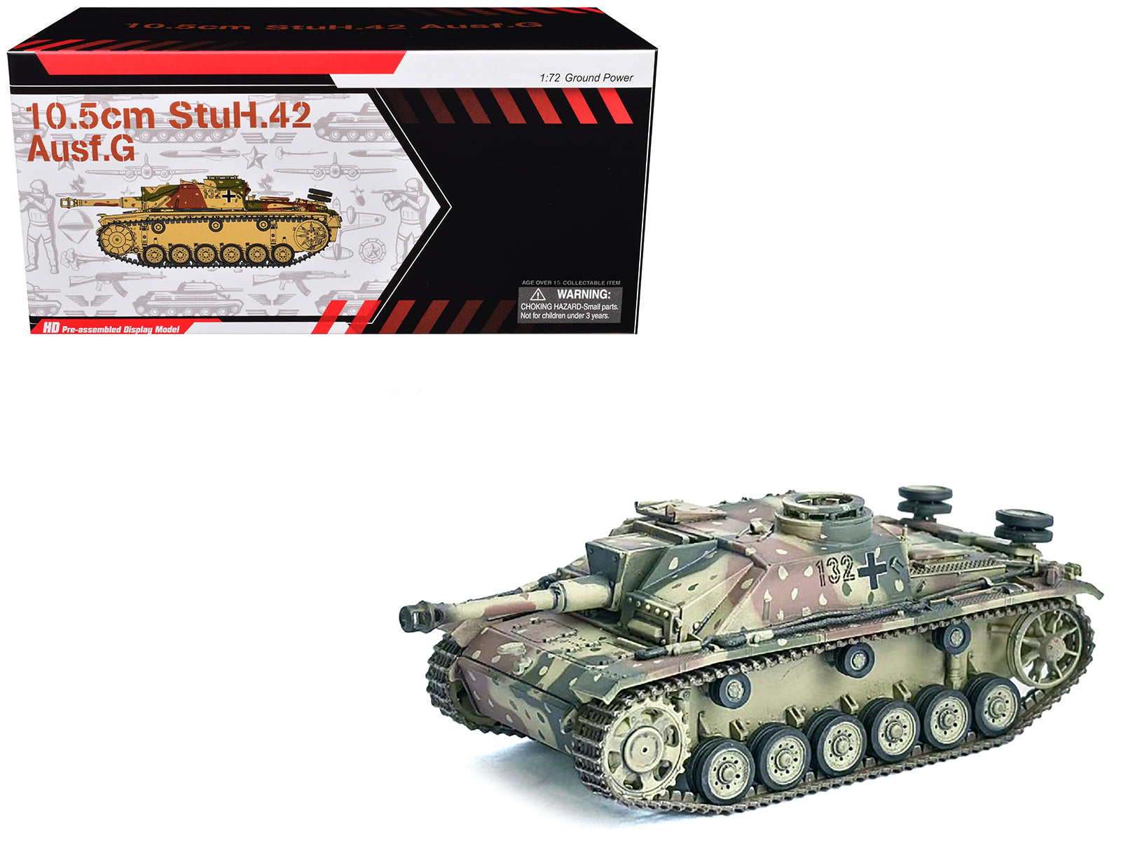 Germany 10.5cm StuH.42 Ausf. G Tank "Unidentified Unit Ardennes" (1944) "NEO Dragon Armor" Series 1/72 Plastic Model by Dragon Models-DiecastModeler.com
