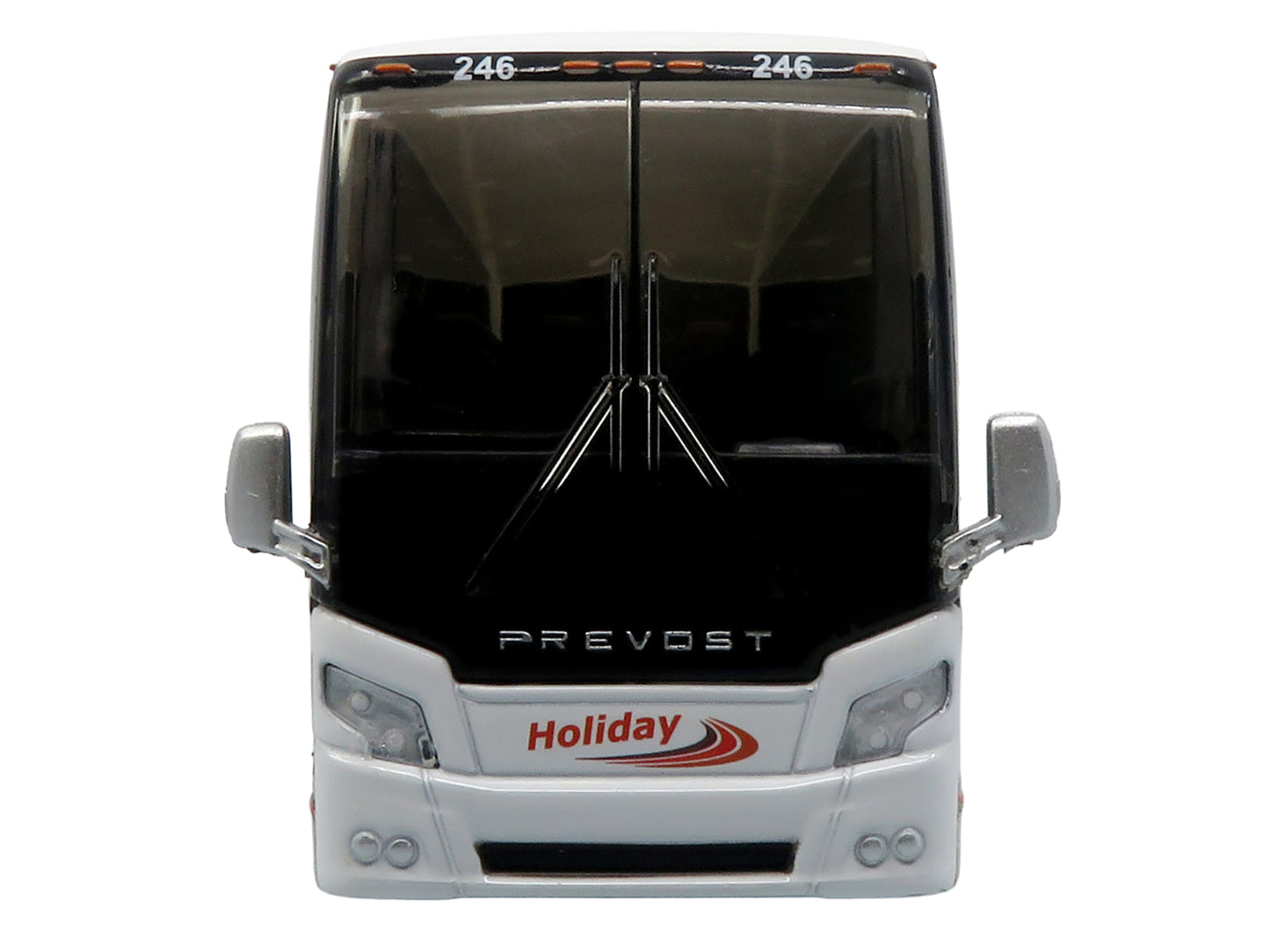 Prevost H3-45 Coach Bus "Holiday Tours - 2024 IMG Operator of the Year" White with Graphics Limited Edition 1/64 Diecast Model by Iconic Replicas