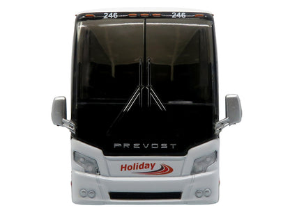 Prevost H3-45 Coach Bus "Holiday Tours - 2024 IMG Operator of the Year" White with Graphics Limited Edition 1/64 Diecast Model by Iconic Replicas