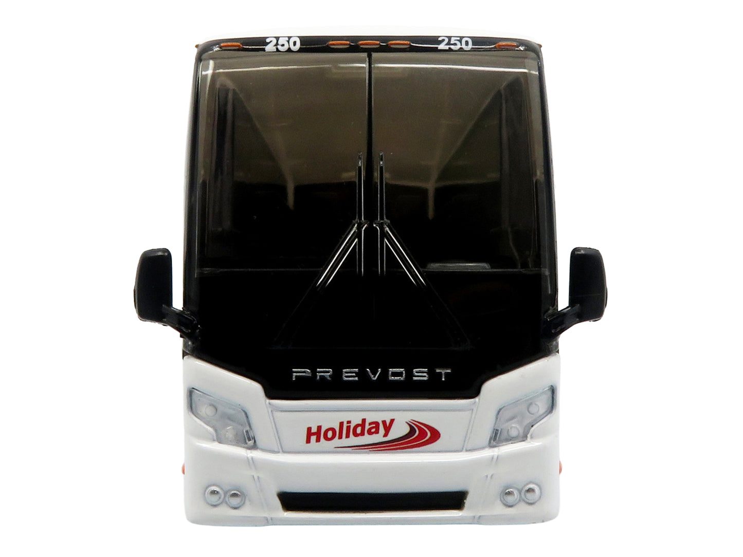 Prevost H3-45 Coach Bus "Holiday Tours" White with Red Graphics Limited Edition 1/64 Diecast Model by Iconic Replicas
