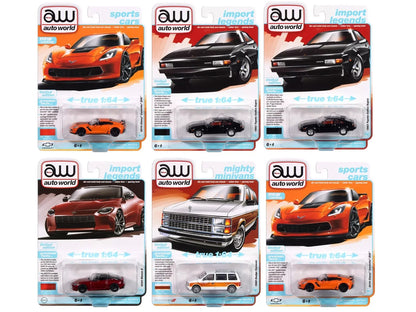 Auto World Premium 2024 Set A of 6 pieces Release 2 1/64 Diecast Model Cars by Auto World-DiecastModeler.com