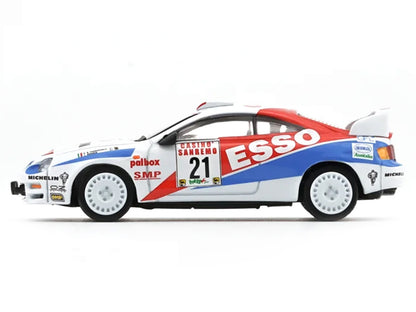 Toyota Celica GT-Four #21 Gilberto Pianezzola - Loris Roggia "Rallye Sanremo - Rallye d'Italia" (1996) with Extra Wheels 1/64 Diecast Model Car by BM Creations