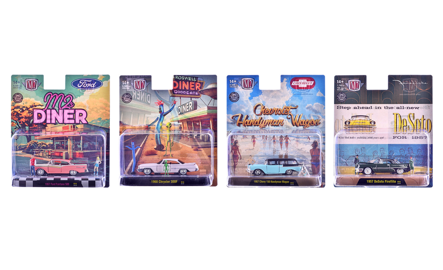 "Auto News" Release 16 Set of 4 Cars Limited Edition to 8500 pieces Worldwide 1/64 Diecast Model Cars by M2 Machines