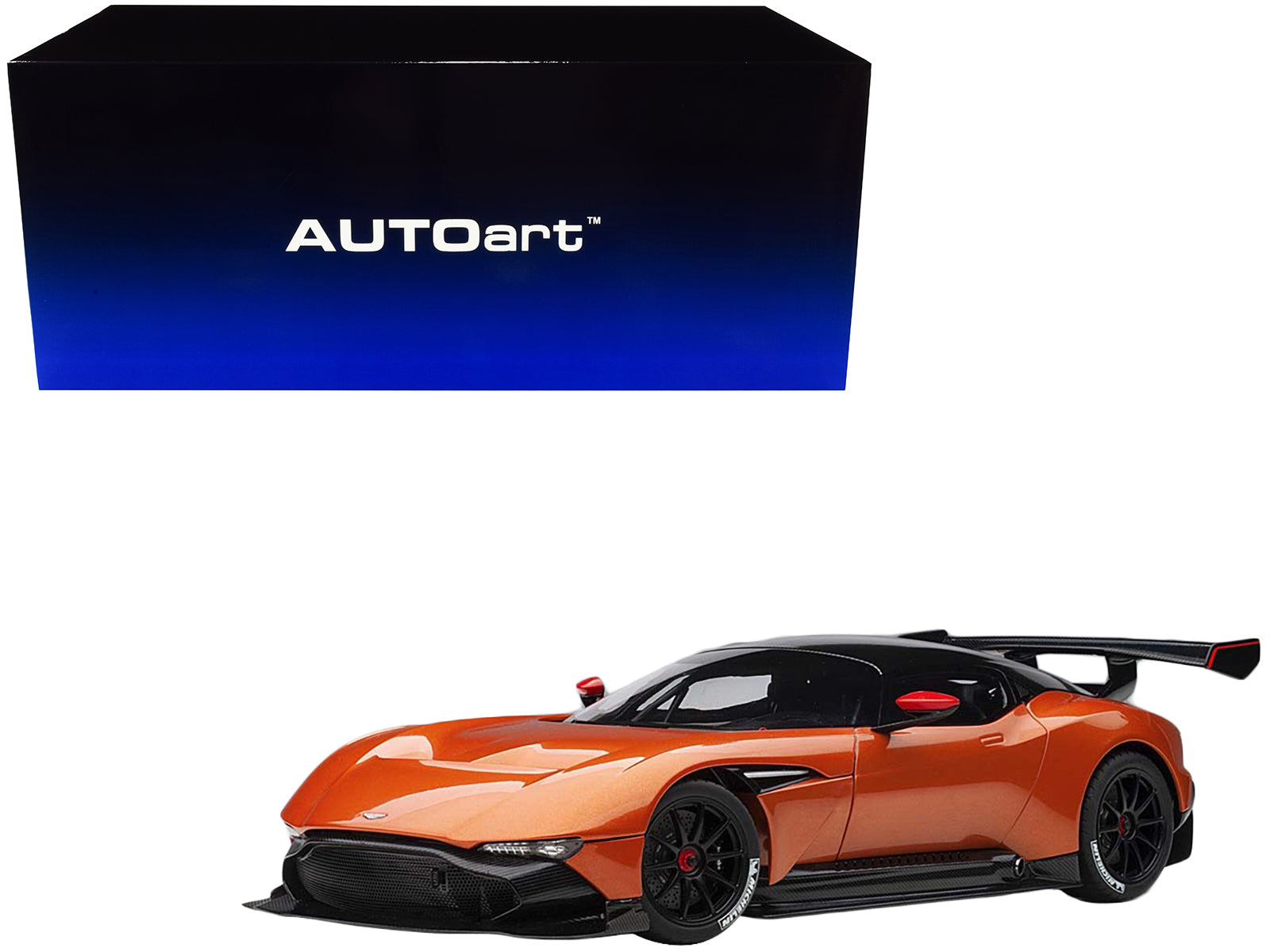 Aston Martin Vulcan Madagascar Orange with Carbon Top 1/18 Model Car by Autoart-DiecastModeler.com