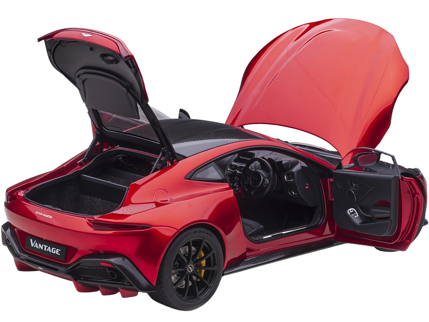 2019 Aston Martin Vantage RHD (Right Hand Drive) Hyper Red Metallic with Carbon Top 1/18 Model Car by Autoart-DiecastModeler.com