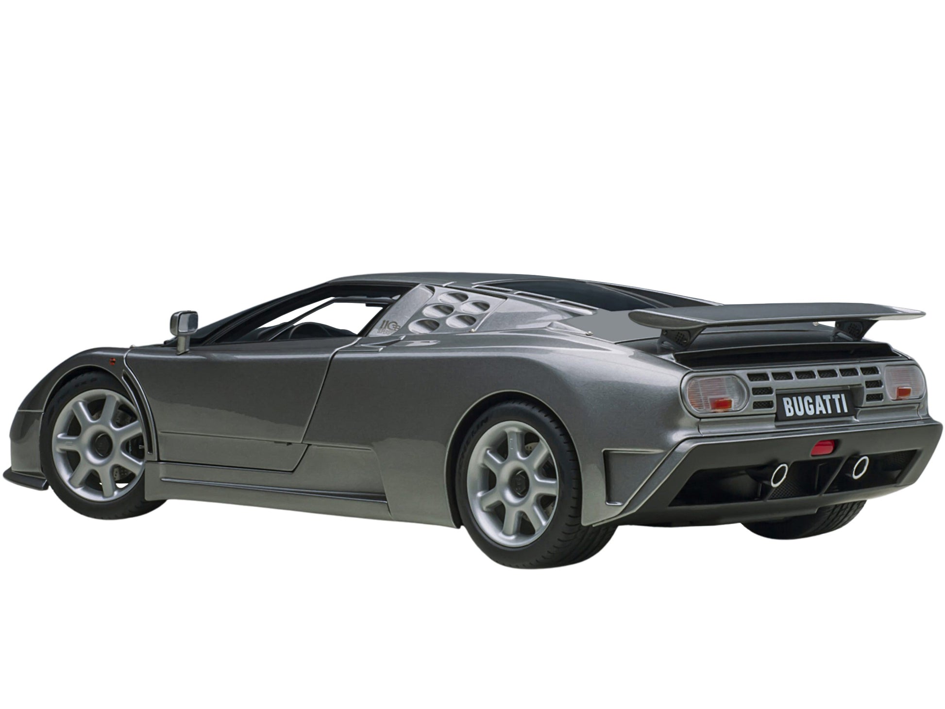 Bugatti EB110 SS Super Sport Grigio Metalizzatto Silver Metallic with Silver Wheels 1/18 Model Car by Autoart-DiecastModeler.com
