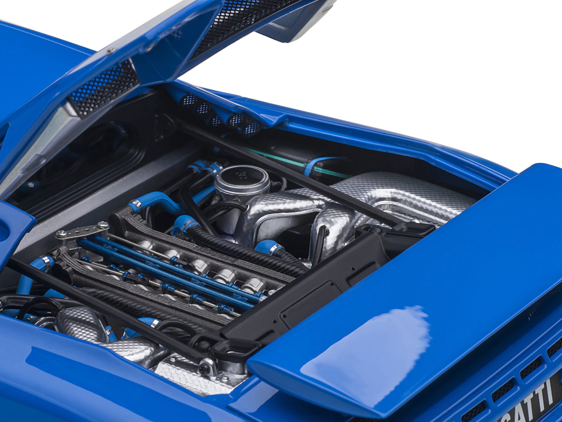 Bugatti EB110 SS Super Sport French Racing Blue with Silver Wheels 1/18 Model Car by Autoart-DiecastModeler.com
