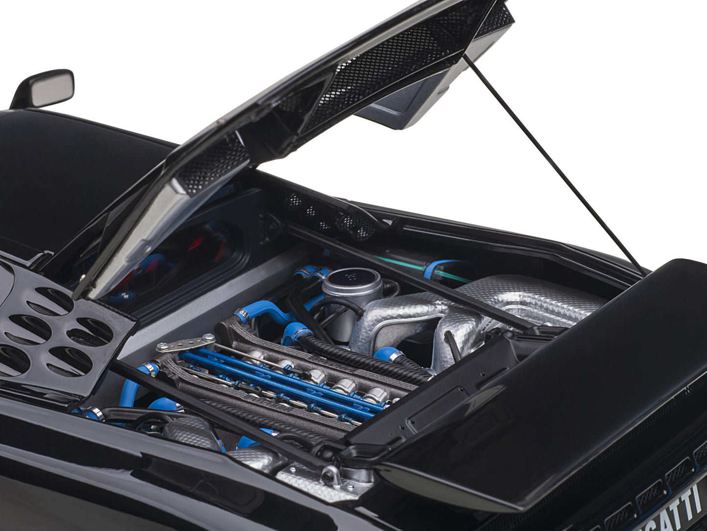 Bugatti EB110 SS Super Sport Nero Vernice Black with Red Interior and Silver Wheels 1/18 Model Car by Autoart-DiecastModeler.com