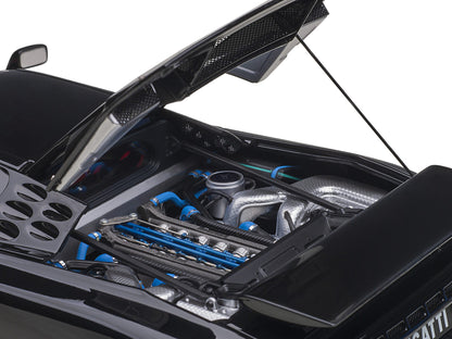 Bugatti EB110 SS Super Sport Nero Vernice Black with Red Interior and Silver Wheels 1/18 Model Car by Autoart-DiecastModeler.com