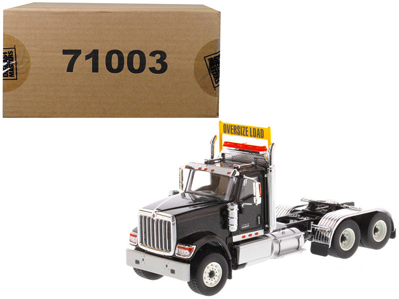 International HX520 Day Cab Tandem Tractor Black 1/50 Diecast Model by Diecast Masters-DiecastModeler.com