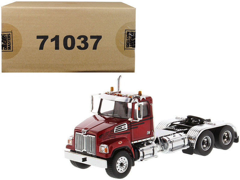 Western Star 4700 SF Tandem Day Cab Tractor Metallic Red 1/50 Diecast Model by Diecast Masters-DiecastModeler.com