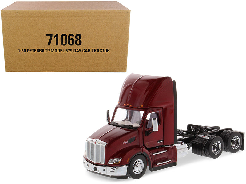 Peterbilt 579 Day Cab Truck Tractor Legendary Red "Transport Series" 1/50 Diecast Model by Diecast Masters-DiecastModeler.com