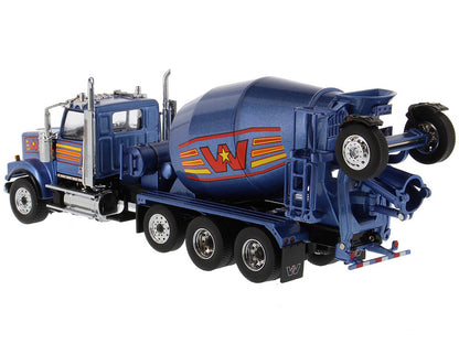 Western Star 4900 with Bridgemaster McNeilus Mixer Blue Metallic "Transport Series" 1/50 Diecast Model by Diecast Masters-DiecastModeler.com