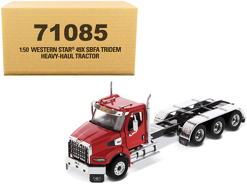 Western Star 49X SBFA Tridem Day Cab Heavy-Haul Truck Tractor Viper Red "Transport Series" 1/50 Diecast Model by Diecast Masters-DiecastModeler.com
