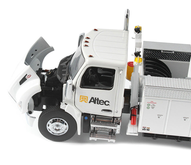 Peterbilt 536 Truck with Altec AA55 Aerial Service Body White "Transport Series" 1/32 Diecast Model by Diecast Masters-DiecastModeler.com