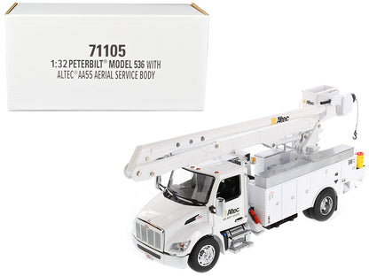 Peterbilt 536 Truck with Altec AA55 Aerial Service Body White "Transport Series" 1/32 Diecast Model by Diecast Masters-DiecastModeler.com
