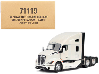 Kenworth T680 Truck Tractor Pearl White "Transport Series" 1/50 Diecast Model by Diecast Masters-DiecastModeler.com