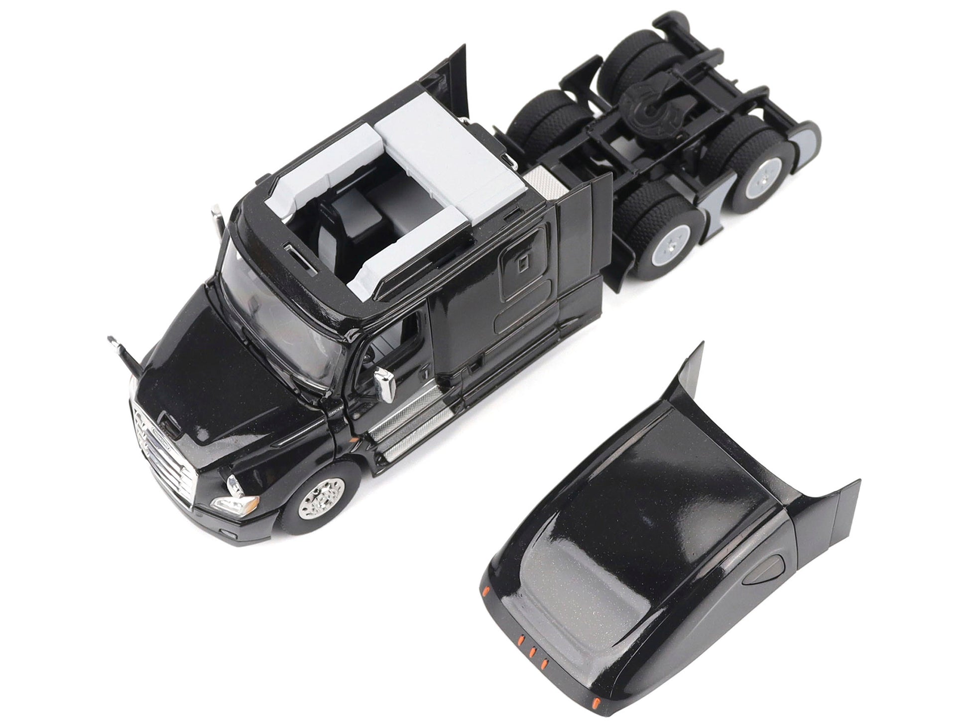 Freightliner New Cascadia Sleeper Cab Truck Tractor Black "Transport Series" 1/50 Diecast Model by Diecast Masters-DiecastModeler.com
