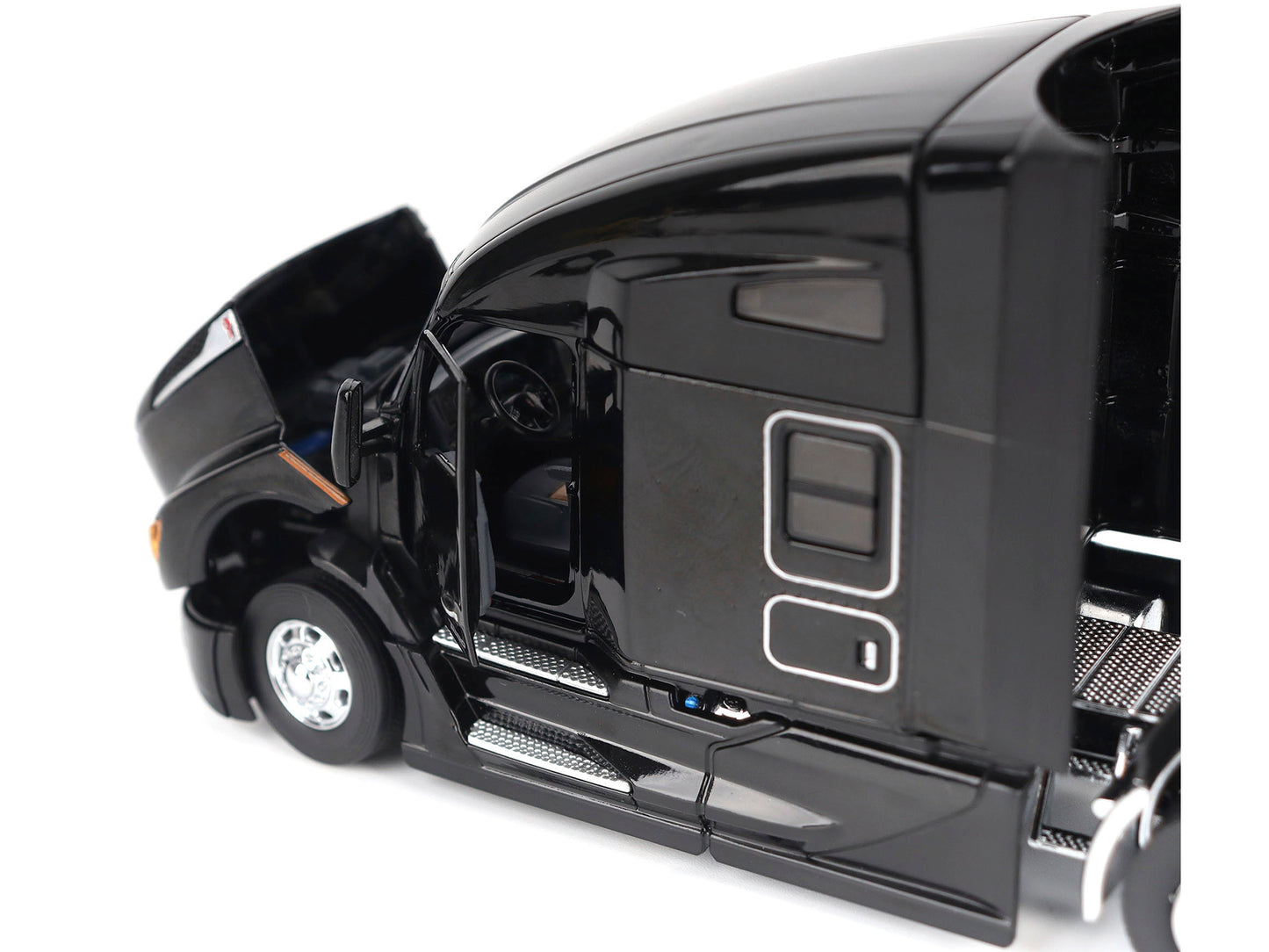 Kenworth T680 76" High Roof Sleeper Cab Truck Tractor Black "Transport Series" 1/50 Diecast Model by Diecast Masters-DiecastModeler.com