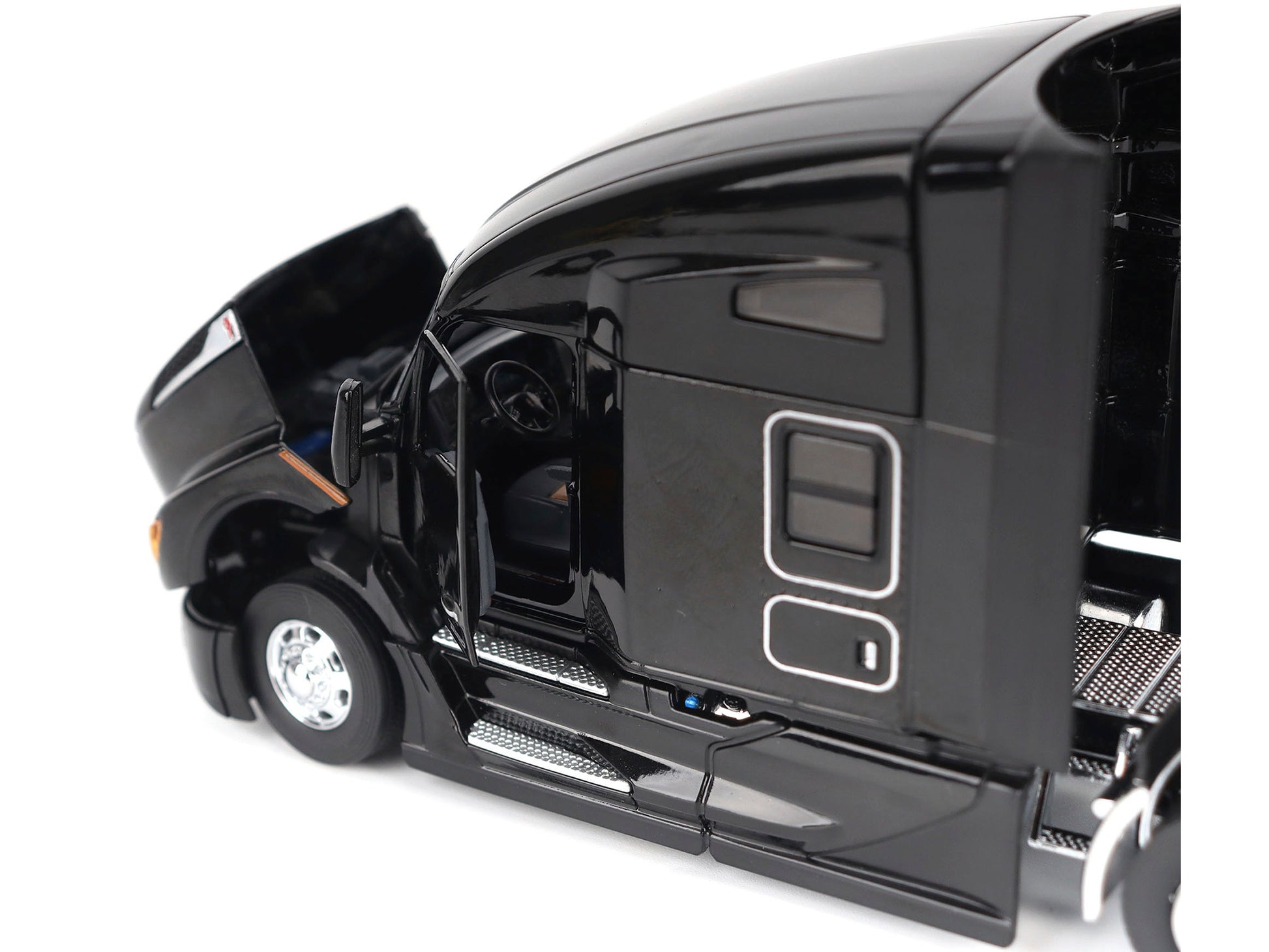 Kenworth T680 76" High Roof Sleeper Cab Truck Tractor Black "Transport Series" 1/50 Diecast Model by Diecast Masters-DiecastModeler.com