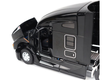 Kenworth T680 76" High Roof Sleeper Cab Truck Tractor Black "Transport Series" 1/50 Diecast Model by Diecast Masters-DiecastModeler.com