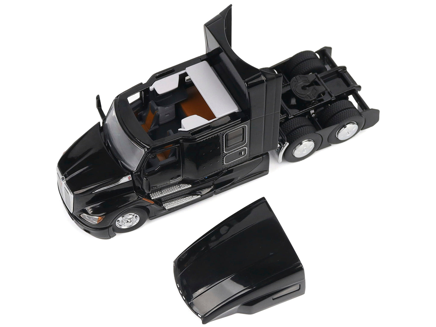 Kenworth T680 76" High Roof Sleeper Cab Truck Tractor Black "Transport Series" 1/50 Diecast Model by Diecast Masters-DiecastModeler.com