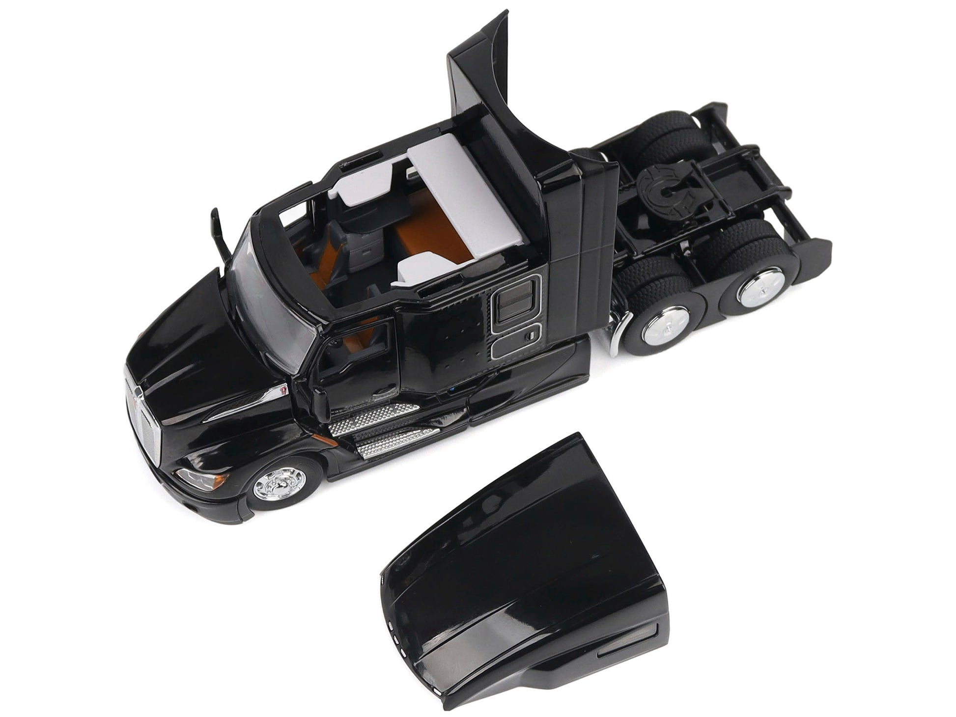 Kenworth T680 76" High Roof Sleeper Cab Truck Tractor Black "Transport Series" 1/50 Diecast Model by Diecast Masters-DiecastModeler.com