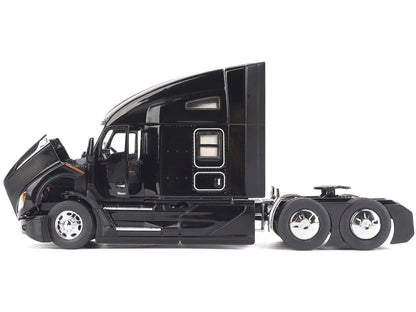 Kenworth T680 76" High Roof Sleeper Cab Truck Tractor Black "Transport Series" 1/50 Diecast Model by Diecast Masters