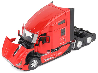 Kenworth T680 76" High Roof Sleeper Cab Truck Tractor Viper Red "Transport Series" 1/50 Diecast Model by Diecast Masters-DiecastModeler.com