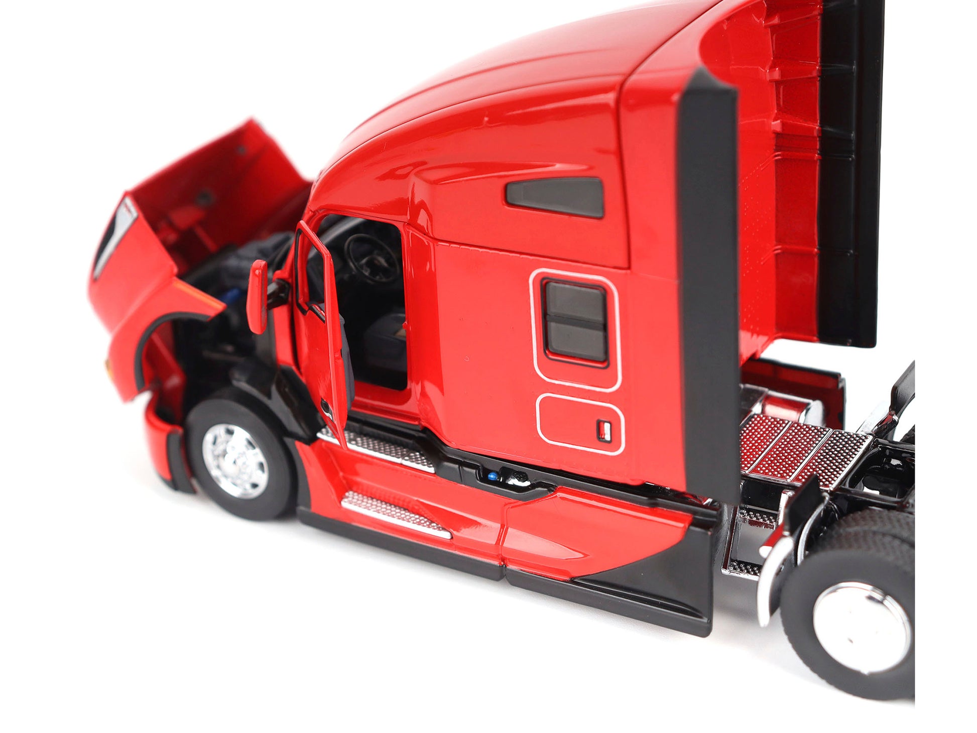 Kenworth T680 76" High Roof Sleeper Cab Truck Tractor Viper Red "Transport Series" 1/50 Diecast Model by Diecast Masters-DiecastModeler.com