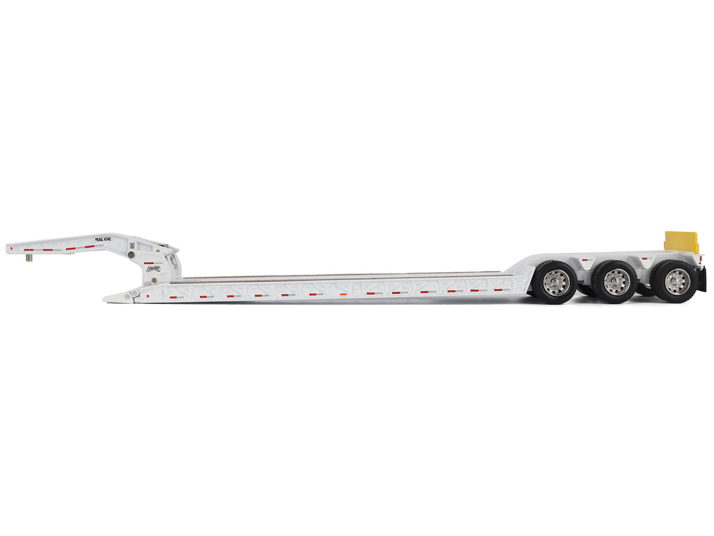 Trail King TK120 Hydraulic Detachable Gooseneck Lowboy Trailer White (Regular Version) "Transport Series" 1/50 Diecast Model by Diecast Masters-DiecastModeler.com