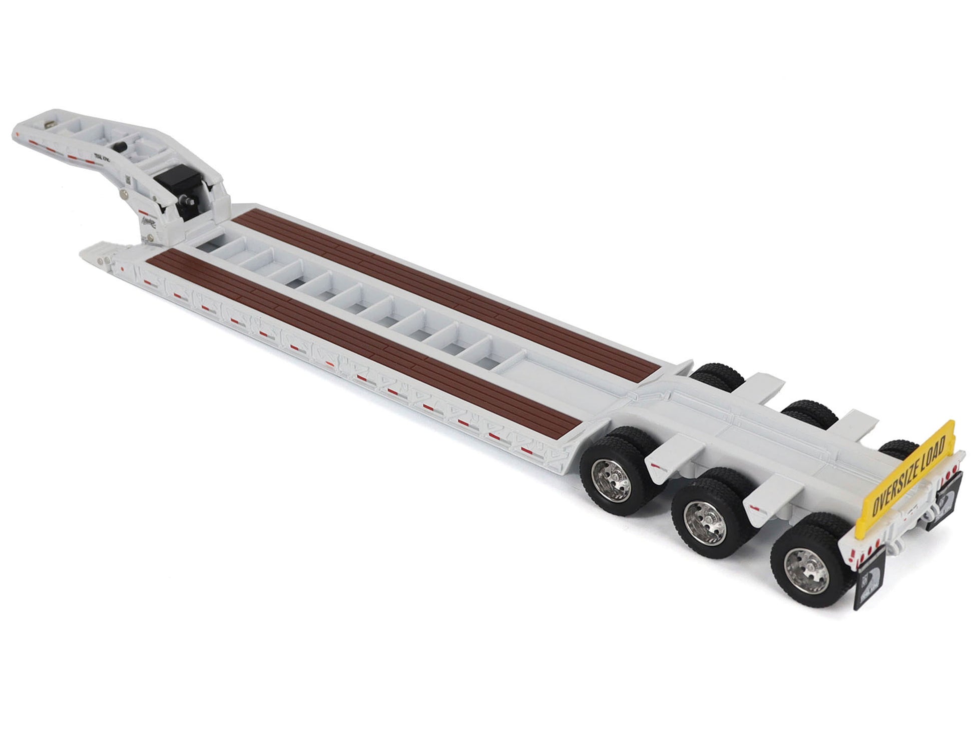Trail King TK120 Hydraulic Detachable Gooseneck Lowboy Trailer White (Regular Version) "Transport Series" 1/50 Diecast Model by Diecast Masters-DiecastModeler.com