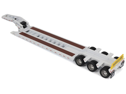 Trail King TK120 Hydraulic Detachable Gooseneck Lowboy Trailer White (Regular Version) "Transport Series" 1/50 Diecast Model by Diecast Masters-DiecastModeler.com