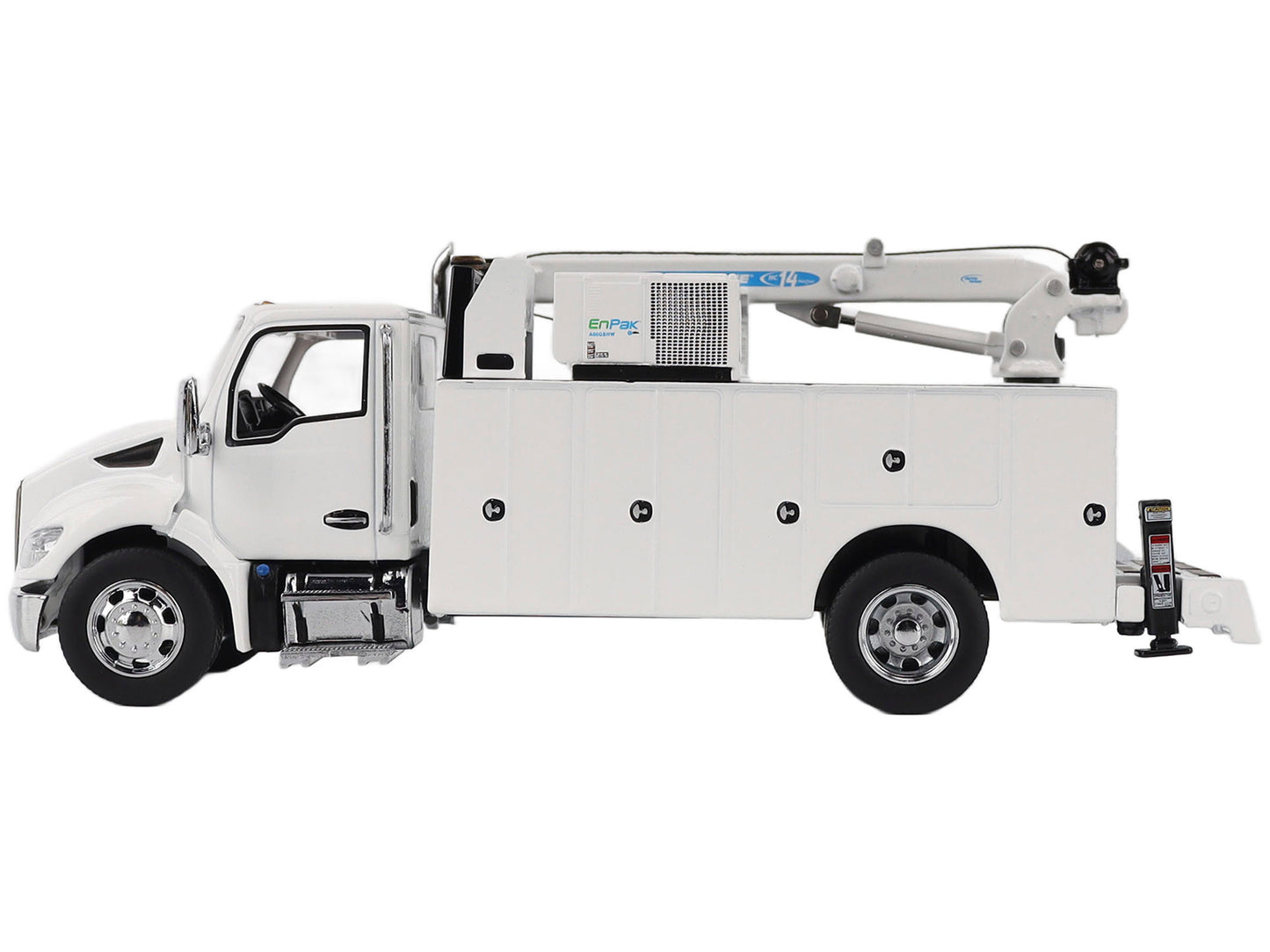 Kenworth T380 Auto-Crane Titan 85-Body HC14-Crane Work Truck with Miller EnPak White "Transport Series" 1/50 Diecast Model by Diecast Masters-DiecastModeler.com