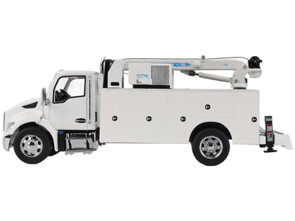 Kenworth T380 Auto-Crane Titan 85-Body HC14-Crane Work Truck with Miller EnPak White "Transport Series" 1/50 Diecast Model by Diecast Masters-DiecastModeler.com