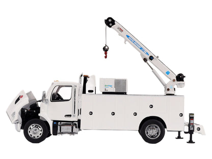 Peterbilt 536 Auto-Crane Titan85-Body HC14-Crane Work Truck with Miller EnPak White "Transport Series" 1/50 Diecast Model by Diecast Masters-DiecastModeler.com