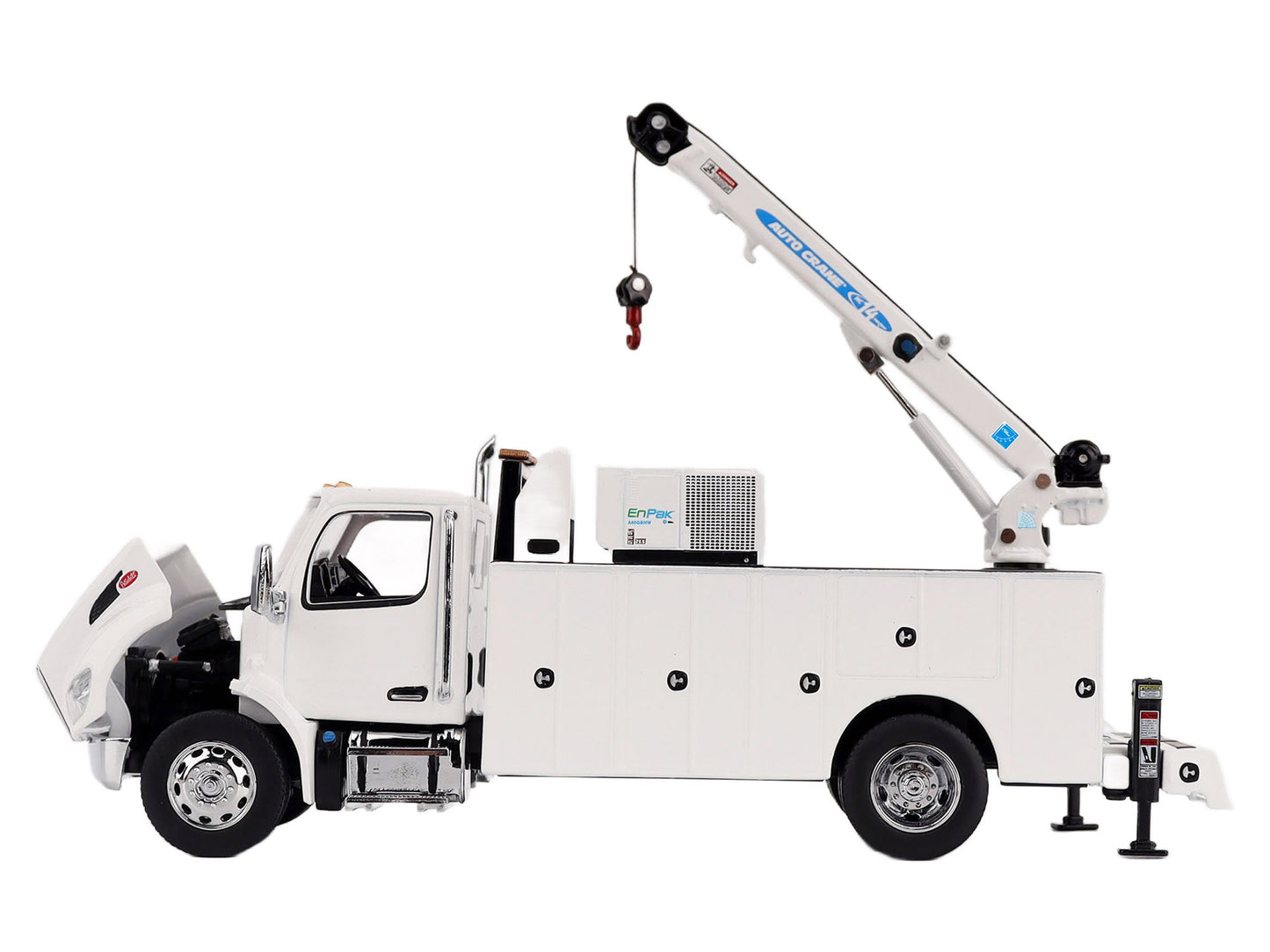 Peterbilt 536 Auto-Crane Titan85-Body HC14-Crane Work Truck with Miller EnPak White "Transport Series" 1/50 Diecast Model by Diecast Masters