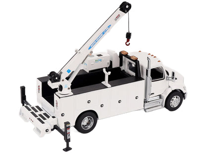 Peterbilt 536 Auto-Crane Titan85-Body HC14-Crane Work Truck with Miller EnPak White "Transport Series" 1/50 Diecast Model by Diecast Masters