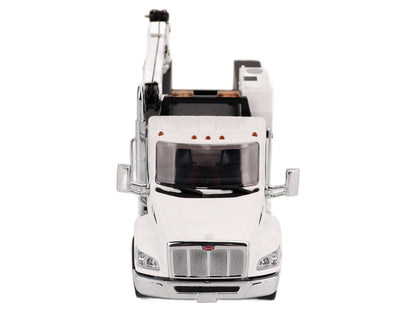 Peterbilt 536 Auto-Crane Titan85-Body HC14-Crane Work Truck with Miller EnPak White "Transport Series" 1/50 Diecast Model by Diecast Masters