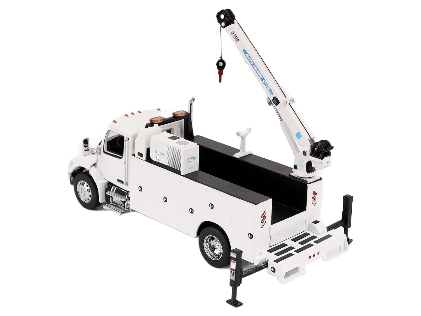 Peterbilt 536 Auto-Crane Titan 85-Body HC14-Crane Work Truck with Miller EnPak White "Transport Series" 1/50 Diecast Model by Diecast Masters-DiecastModeler.com