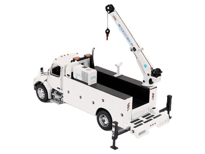 Peterbilt 536 Auto-Crane Titan 85-Body HC14-Crane Work Truck with Miller EnPak White "Transport Series" 1/50 Diecast Model by Diecast Masters