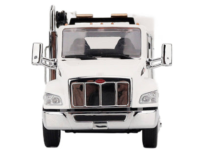Peterbilt 536 Auto-Crane Titan 85-Body HC14-Crane Work Truck with Miller EnPak White "Transport Series" 1/50 Diecast Model by Diecast Masters