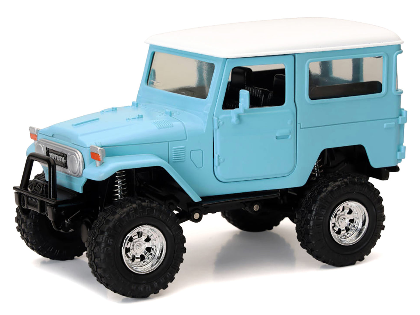 Toyota Land Cruiser FJ40 Light Blue with White Top "Xtreme Off-Road" Series 1/24 Diecast Model by New Ray